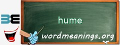 WordMeaning blackboard for hume